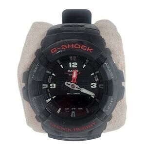 Casio Men's G-Shock Watch Ana-Digital G100 Dual Time Black Resin Alarm WR
